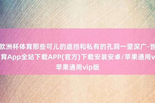 欧洲杯体育那些可儿的遮挡和私有的孔洞一望深广-世博体育App全站下载APP(官方)下载安装安卓/苹果通用vip版