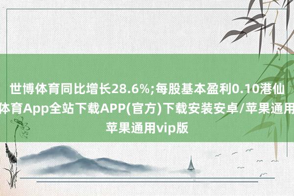 世博体育同比增长28.6%;每股基本盈利0.10港仙-世博体育App全站下载APP(官方)下载安装安卓/苹果通用vip版