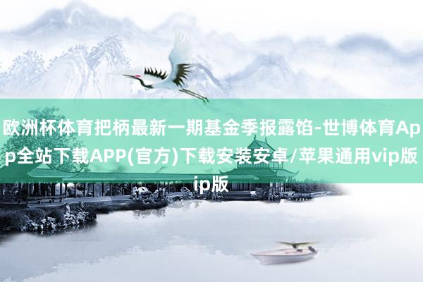 欧洲杯体育把柄最新一期基金季报露馅-世博体育App全站下载APP(官方)下载安装安卓/苹果通用vip版