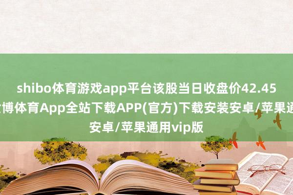 shibo体育游戏app平台该股当日收盘价42.450港元-世博体育App全站下载APP(官方)下载安装安卓/苹果通用vip版