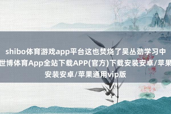 shibo体育游戏app平台这也焚烧了吴丛劲学习中医的贵重-世博体育App全站下载APP(官方)下载安装安卓/苹果通用vip版