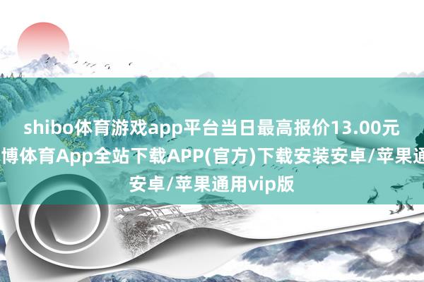 shibo体育游戏app平台当日最高报价13.00元/公斤-世博体育App全站下载APP(官方)下载安装安卓/苹果通用vip版